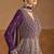 Purple embroidery & sequins work chinon gown  - free size stitching (size upto 42")