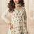 Off white zari embroidery sequins gota work chinon georgette anarkali palazzo - free size stitching (size upto 42")