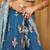 Teal- Silk Fabric Sequins embroidery Semi-Stitched Lehenga & Unstitched Blouse With Dupatta