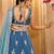 Teal- Silk Fabric Sequins embroidery Semi-Stitched Lehenga & Unstitched Blouse With Dupatta