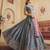 Grey Silk Sequins embroidery Semi Stitched Lehenga choli Dupatta