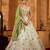 Limegreen- Tissue Fabric Sequins embroidery Semi-Stitched Lehenga & Unstitched Blouse With Dupatta