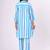 Turquoise/ white stripe  cotton co-ord set