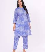Blue abstract  cotton co-ord set