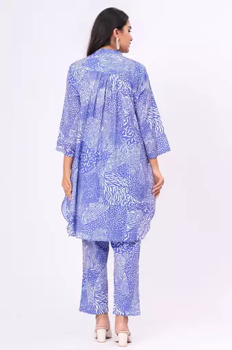 Blue abstract  cotton co-ord set