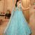 Seagreen- Net Fabric Sequins embroidery Semi-Stitched Lehenga & Unstitched Blouse With Dupatta
