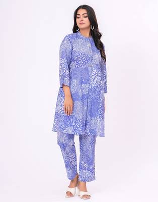 Blue abstract  cotton co-ord set 3