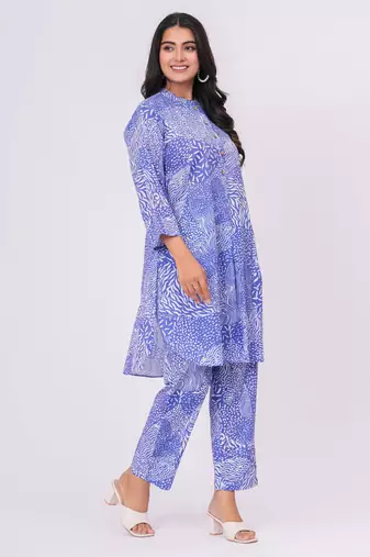 Blue abstract  cotton co-ord set