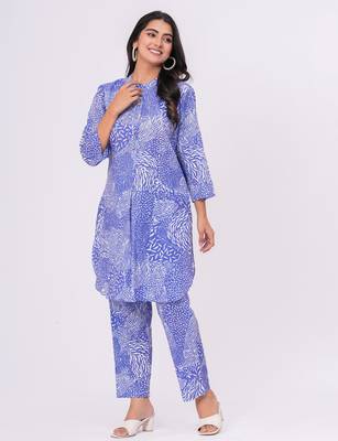 Blue abstract  cotton co-ord set 5
