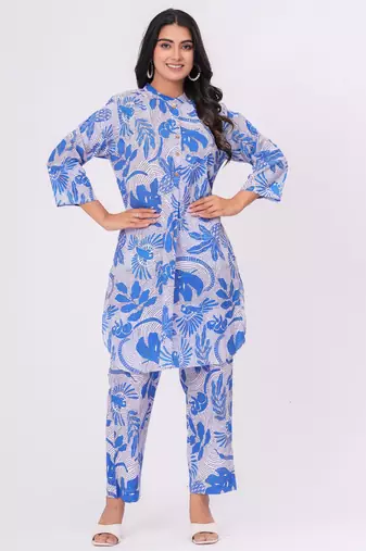 Blue bird  cotton co-ord set