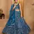 Navyblue- Net Fabric Sequins embroidery Semi-Stitched Lehenga & Unstitched Blouse With Dupatta