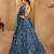 Navyblue- Net Fabric Sequins embroidery Semi-Stitched Lehenga & Unstitched Blouse With Dupatta