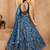 Navyblue- Net Fabric Sequins embroidery Semi-Stitched Lehenga & Unstitched Blouse With Dupatta