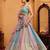 Peach- Georgette Fabric Sequins embroidery Semi-Stitched Lehenga & Unstitched Blouse With Dupatta