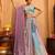 Peach- Georgette Fabric Sequins embroidery Semi-Stitched Lehenga & Unstitched Blouse With Dupatta