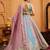 Peach- Georgette Fabric Sequins embroidery Semi-Stitched Lehenga & Unstitched Blouse With Dupatta