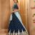 Navyblue- Organza Fabric Sequins embroidery Semi-Stitched Lehenga & Unstitched Blouse With Dupatta