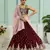 Maroon- Organza Fabric Sequins embroidery Semi-Stitched Lehenga & Unstitched Blouse With Dupatta