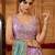 Lavender- Satin Silk Fabric Sequins embroidery Semi-Stitched Lehenga & Unstitched Blouse With Dupatta