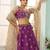 Burgundy- Georgette Fabric Sequins embroidery Semi-Stitched Lehenga & Unstitched Blouse With Dupatta