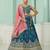 Teal- Silk Fabric Sequins embroidery Semi-Stitched Lehenga & Unstitched Blouse With Dupatta