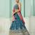 Teal- Silk Fabric Sequins embroidery Semi-Stitched Lehenga & Unstitched Blouse With Dupatta