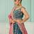 Teal- Silk Fabric Sequins embroidery Semi-Stitched Lehenga & Unstitched Blouse With Dupatta