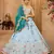 Turquoiseblue- Tissue Fabric Sequins embroidery Semi-Stitched Lehenga & Unstitched Blouse With Dupatta