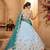 Turquoiseblue- Tissue Fabric Sequins embroidery Semi-Stitched Lehenga & Unstitched Blouse With Dupatta
