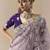 Lavender tissue silk sequince & resham work heavy designer saree