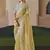 Mustard tissue silk sequince & resham work cut work border heavy designer saree