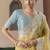 Mustard tissue silk sequince & resham work cut work border heavy designer saree