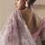 Baby pink tissue silk sequince & resham work heavy designer saree
