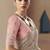 Beige tissue silk sequince & resham work cut work border heavy designer saree