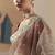 Coffee oraganza sequince & resham work cut work border heavy designer saree