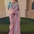 Baby pink tissue silk sequince & resham work  cut work border heavy designer saree