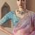 Baby pink tissue silk sequince & resham work  cut work border heavy designer saree