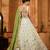Limegreen- Tissue Fabric Sequins embroidery Semi-Stitched Lehenga & Unstitched Blouse With Dupatta