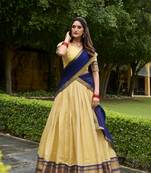 Regal Elegance Kanchipuram Zari Weaving Chaniya Choli Full stitched Free size