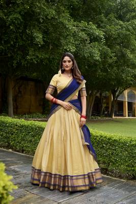 Regal Elegance Kanchipuram Zari Weaving Chaniya Choli Full stitched Free size 6