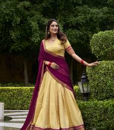 Regal Elegance Kanchipuram Zari Weaving Chaniya Choli Full stitched Free size