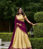 Regal Elegance Kanchipuram Zari Weaving Chaniya Choli Full stitched Free size