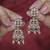 Appealing pear and round shape gold plated brown kundan stone dangle earring for women and girls