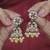 Beautiful pear and round shape gold plated multi kundan stone dangle earring for women and girls
