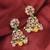 Beautiful pear and round shape gold plated multi kundan stone dangle earring for women and girls