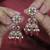 Brilliant pear and round shape gold plated ruby kundan stone dangle earring for women and girls