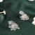 Creative square shape silver plated light green kundan stone jhumki earring for women and girls