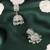 Creative square shape silver plated light green kundan stone jhumki earring for women and girls