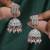 Dazzling square shape silver plated pink kundan stone jhumki earring for women and girls