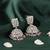 Dazzling square shape silver plated pink kundan stone jhumki earring for women and girls